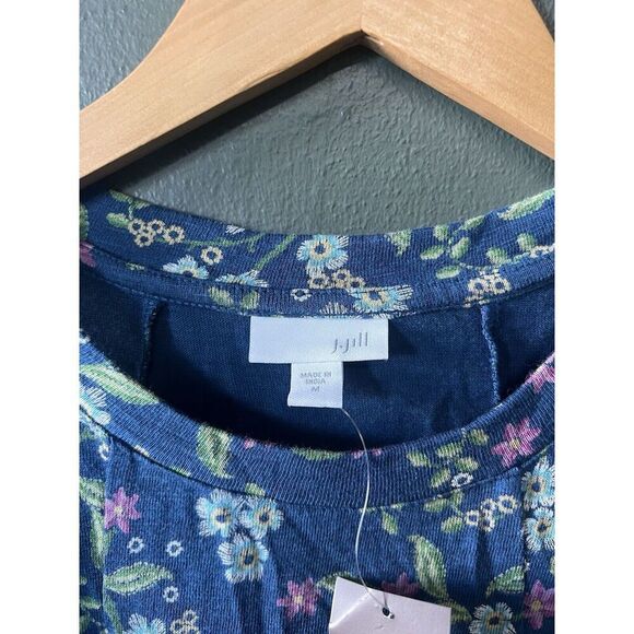 J. Jill Womens Blue Floral Pattern Sleeveless Slip Dress Size Medium NWT - Picture 3 of 3
